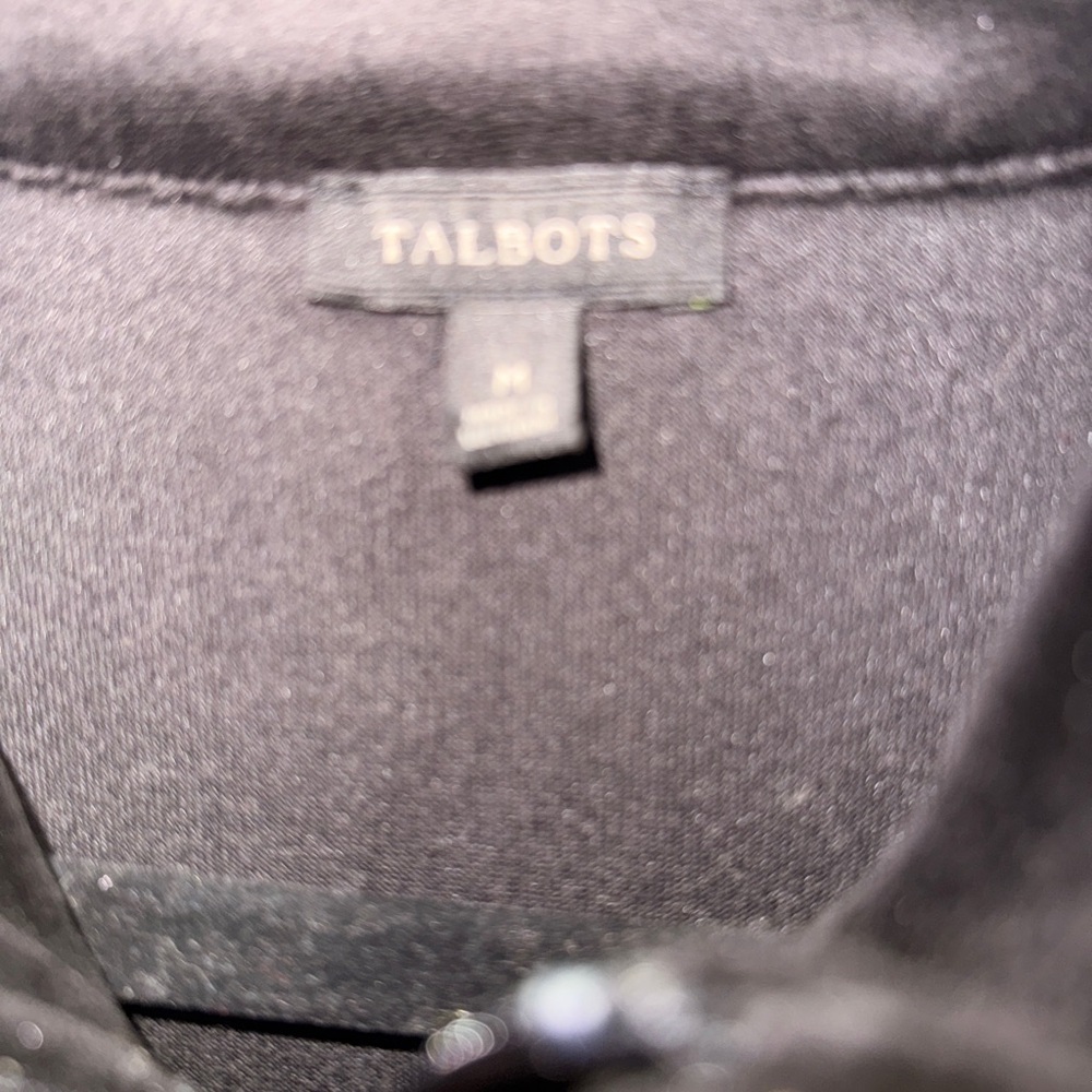 Talbots Cozy Velour Black Zip Up Jacket Leisure Weekend Loungewear - Picture 4 of 4
